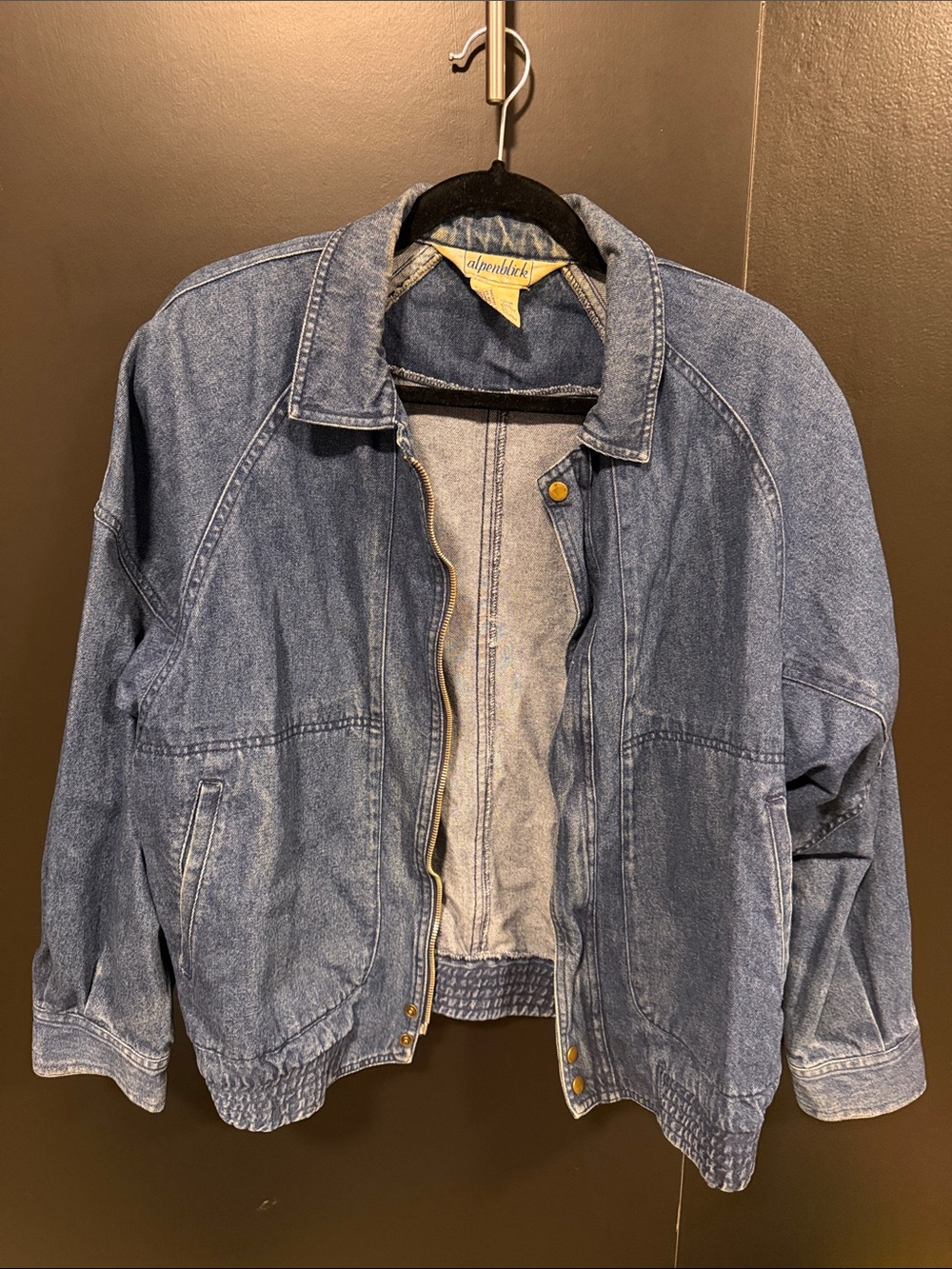 Women’s Vintage Blue Denim Bomber Jacket